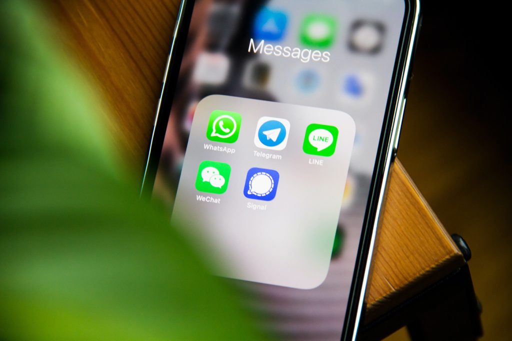 Iphone Closeup of Messages Apps