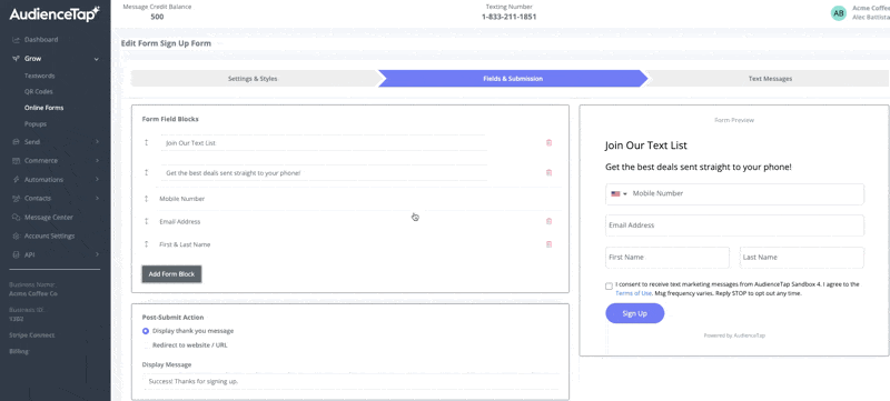 Adding custom fields to online forms